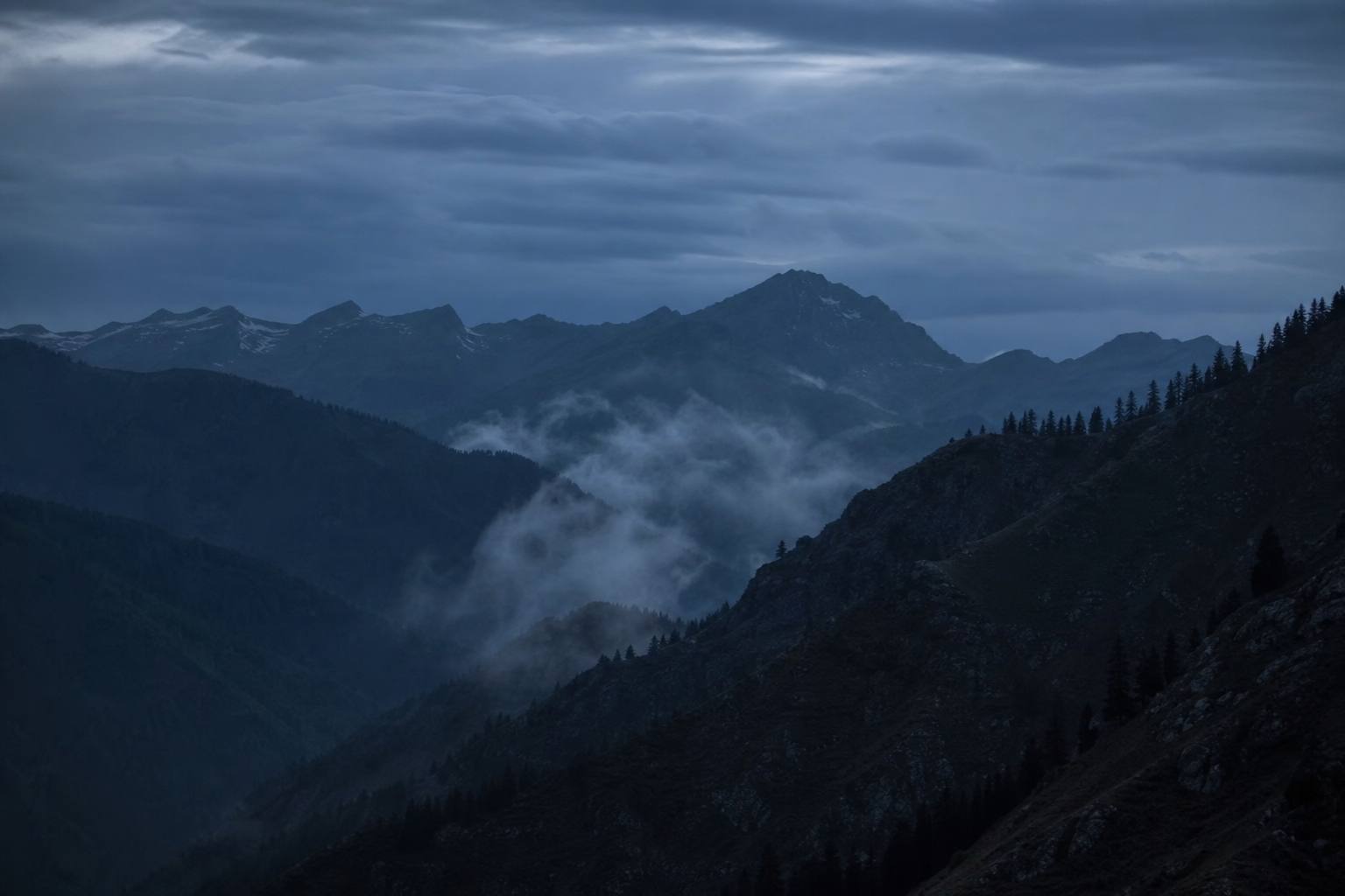 Mountain landscape at golden hour